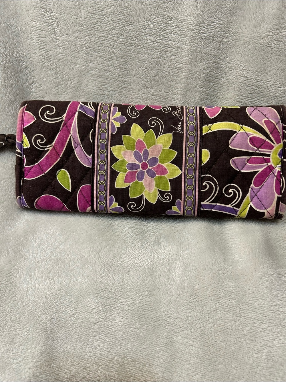 Vera Bradley Quilted Floral Phone Case in Black, Purple & Green